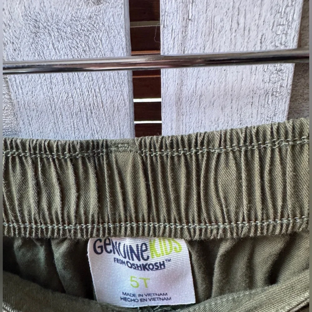 OshKosh B’gosh Olive Green Jogger Pants Girls 5T Utility Tie Waist Casual